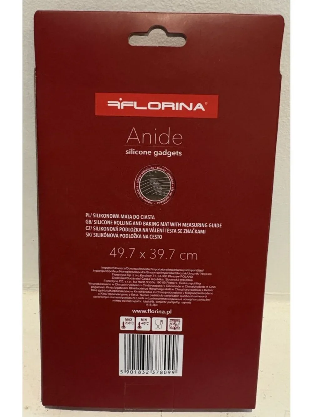 Florina Anide Silicone Rolling and Baking Mat with Measuring Guide 19.5